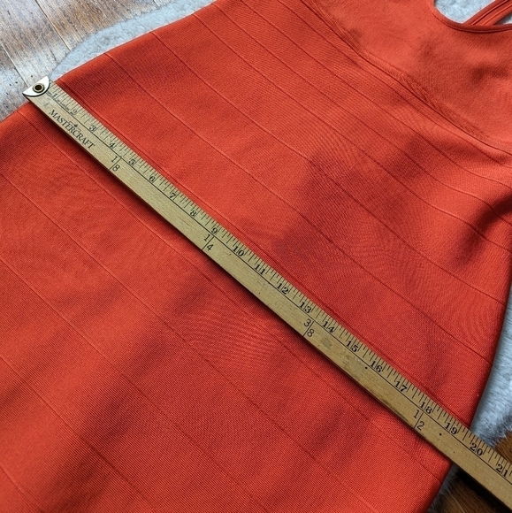 Herve LEGER x FOREVER 21 orange knit bodycon bandage mini dress XXL - Picture 12 of 15